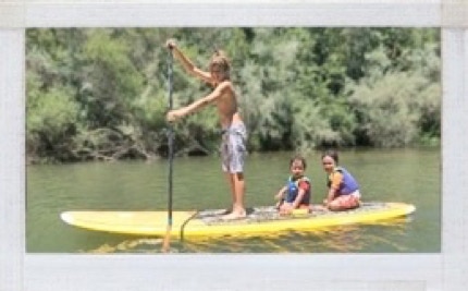 Paddle boarding on the Russian River at Schoolhouse Canyon Campground