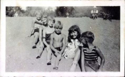 Vintage photo of city kids enjoying the Russian River at Schoolhouse Canyon Park