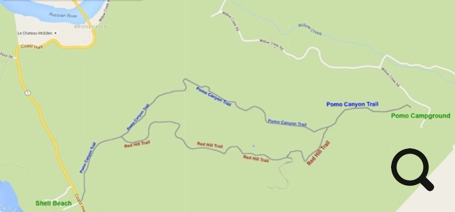 map to Pomo Canyon hike